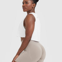 Go To Muscle Crop Vest | White