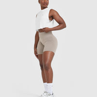 Go To Muscle Crop Vest | White