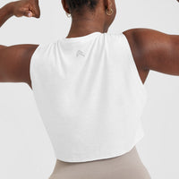 Go To Muscle Crop Vest | White