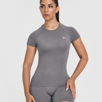 Go To Seamless Fitted Top | Ash Grey