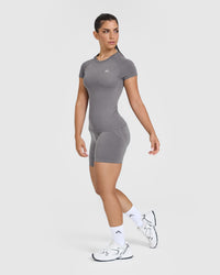 Go To Seamless Fitted Top | Ash Grey