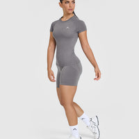Go To Seamless Fitted Top | Ash Grey