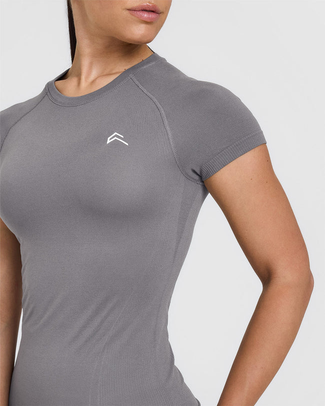 Go To Seamless Fitted Top | Ash Grey