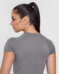 Go To Seamless Fitted Top | Ash Grey