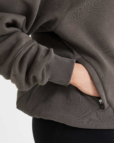 Classic Lounge 1/2 Zip Sweatshirt | Deep Taupe
