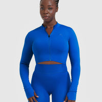 Timeless Crop Jacket | Cobalt