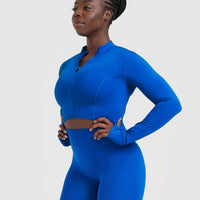 Timeless Crop Jacket | Cobalt