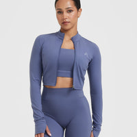 Timeless Crop Jacket | Slate Blue