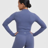 Timeless Crop Jacket | Slate Blue