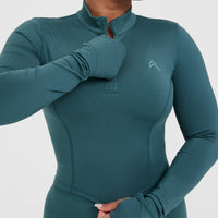 Timeless Half Zip Mid Long Sleeve Top | Marine Teal