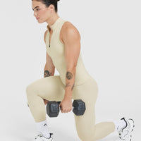 Timeless Half Zip Tank | Vanilla