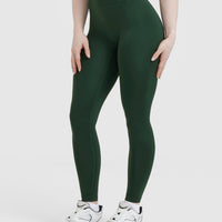 Timeless High Waisted Leggings | Pine Green