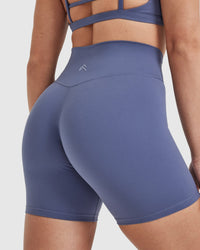 Timeless High Waisted Shorts 6" | Slate Blue