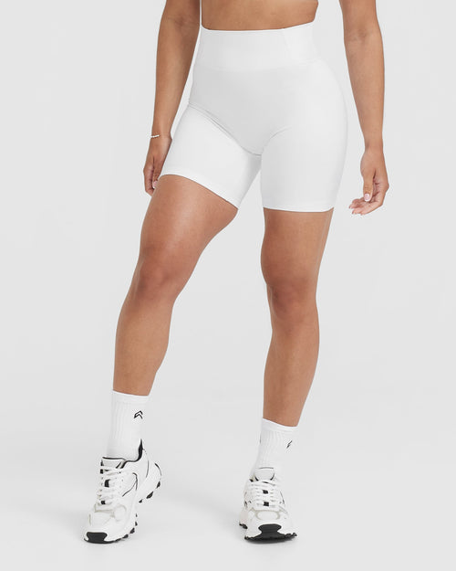 Oner Modal Timeless High Waisted Shorts 6" | White