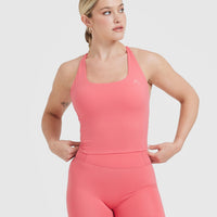 Timeless Square Neck Mid Vest | Amplify Pink
