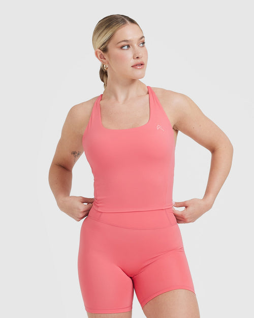 Oner Modal Timeless Square Neck Mid Vest | Amplify Pink