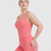 Timeless Square Neck Mid Vest | Amplify Pink