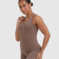 Timeless Square Neck Vest | Cool Brown