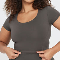 Timeless Crop Short Sleeve Tee | Deep Taupe