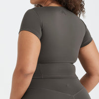 Timeless Crop Short Sleeve Tee | Deep Taupe