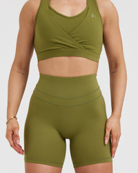Unified High Waisted Shorts 6" | Olive Green