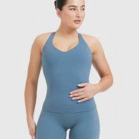 Unified V-Neck Cross Back Vest | Moonstone Blue
