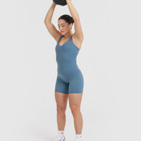 Unified V-Neck Cross Back Vest | Moonstone Blue