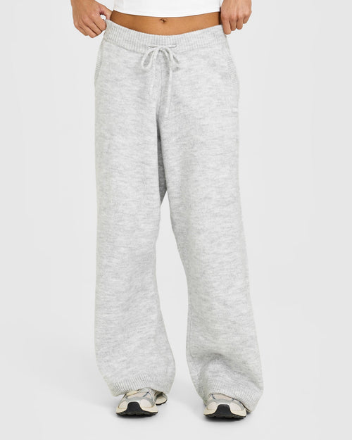 Oner Modal Oversized Knit Straight Leg Bottoms | Light Grey Marl