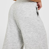 Oversized Knit Straight Leg Bottoms | Light Grey Marl