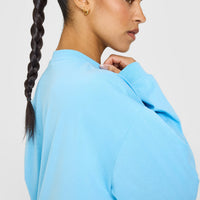 Classic Oversized Lightweight Long Sleeve Top | Arctic Blue