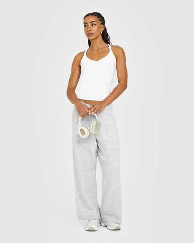 Cotton Racer Back Fitted Vest | White