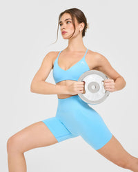 EasyLift™ Ultra Minimal Bralette with White Logo | Arctic Blue