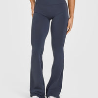 EffortlessLift™ Seamless Flared Bottoms with White Logo | True Blue