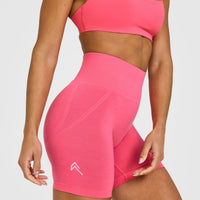 Effortless Seamless Shorts with White Logo | Hot Girl Pink