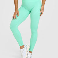 EnhanceLift™ Seamless Leggings with White Logo | Peppermint Green