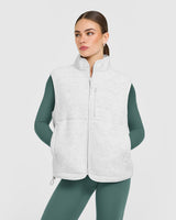 Fleece Gilet with Chest Pocket | Heather Grey