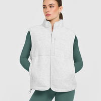 Fleece Gilet with Chest Pocket | Heather Grey