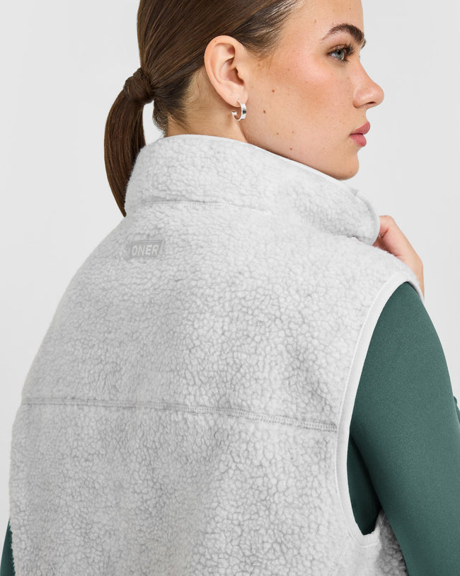 Fleece Gilet with Chest Pocket | Heather Grey
