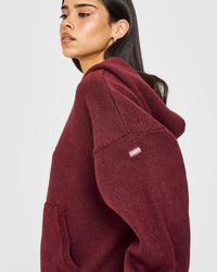 Oversized Knit Hoodie | Rosewood