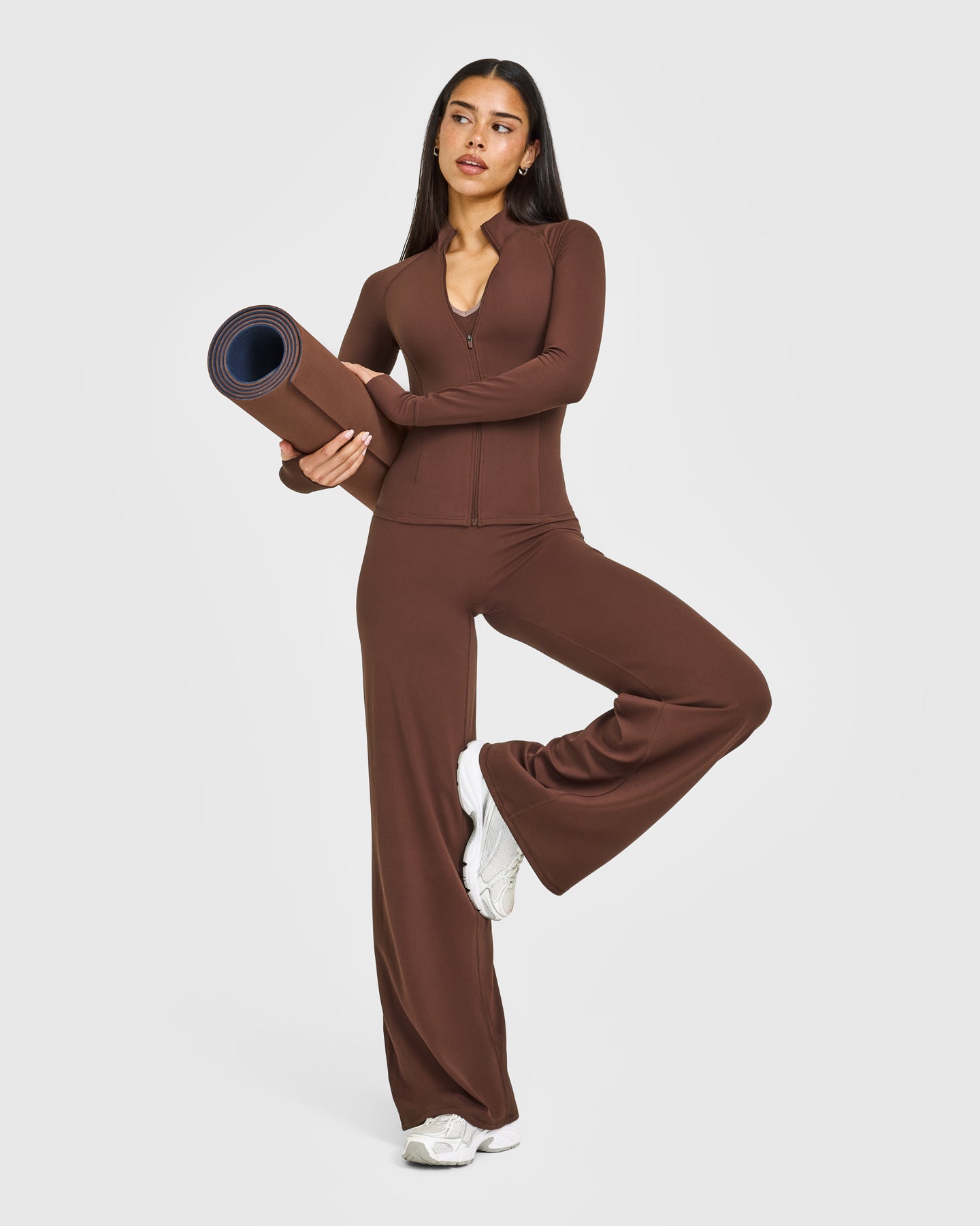 SoftMotion™ Jacket with White Logo | Espresso Brown