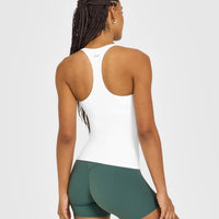 SoftMotion™ Racer Back Vest with Built in Bra Shelf | White