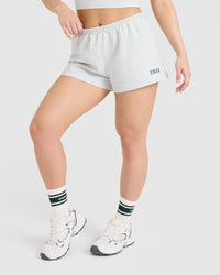 Lightweight Shorts with Printed Logo | Light Grey Marl