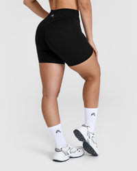 UnifiedMove Wrap Shorts White Logo 6" | Black