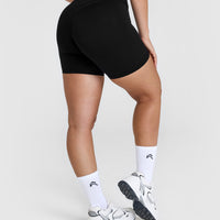 UnifiedMove Wrap Shorts White Logo 6" | Black