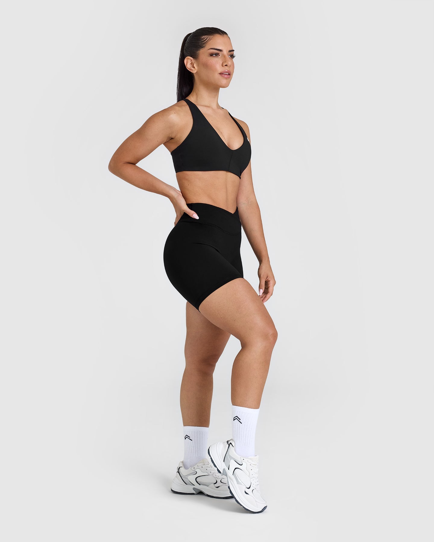 UnifiedMove Wrap Shorts White Logo 6" | Black