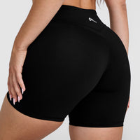 UnifiedMove Wrap Shorts White Logo 6" | Black