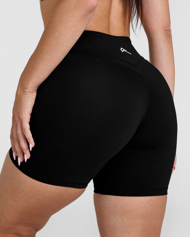 UnifiedMove Wrap Shorts White Logo 6" | Black