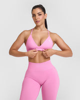 Unified Ultra Micro V Neck Bralette | Power Pink