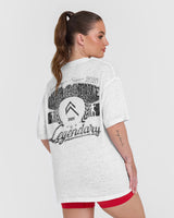 Legendary Graphic Print Washed T-Shirt | Light Grey Marl