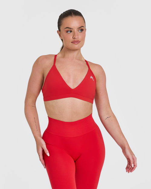 Oner Modal Unified Ultra Micro V Neck Bralette | Muscle Mommy Red